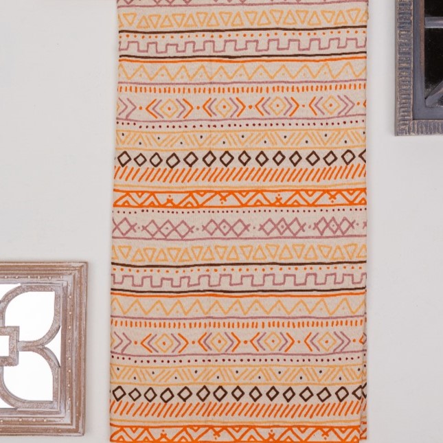 Khadi Cotton Printed Fabric – Geometrical – Multicolor